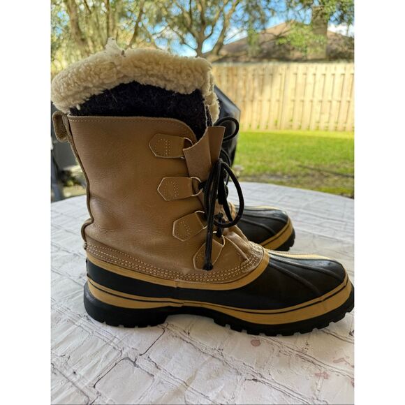 Sorel Men's Size 13 Caribou Winter Snow Boots Tan Black Warm Waterproof Outdoor - Picture 5 of 15